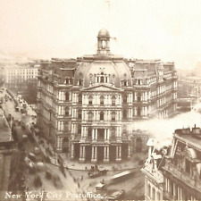 New York City Hall Stereoview Bird Eye Broadway Park Row NYC Post Office 1880s picture