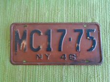 1946 New York License Plate 46 NY Tag MC17-75 picture