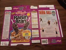 1992 Unused Kellog's Raisin Bran Cereal Box Flat ~Trivia Ball Game on Back picture