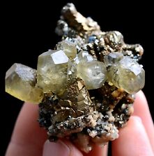 75g Natural Highest Grade Benz Yellow Calcite & Pyrite Crystal Mineral Specimen picture