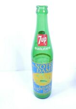 1974 7 Up Pop Salutes Notre Dame Bottle Empty Vintage Fighting Irish Leprechaun  picture