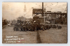 RPPC 1908. SAN FRANCISCO, CA. DRIVING HOGS. MISSION ST. & EAST. POSTCARD L28 picture