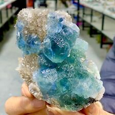 347G Rare transparent BLUE cubic fluorite mineral crystal sample / China picture