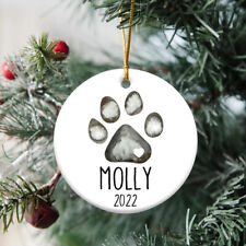 Dog Paws Memorial Personalized Pet Memorial Ornament, Dog Christmas Ornament picture