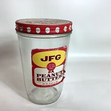 Vintage JFG Peanut Butter Jar 48 Oz 3 Lb Size With Original Lid Empty picture