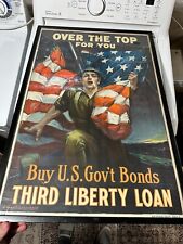 OVER THE TOP FOR YOU -Third Liberty Loan -Orig. 1918 WWI Poster  Sid Reisenberg picture