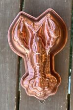Vintage LOBSTER Copper Aluminum Jell-O Mold Bundt Cake Pan Tin 3.5 C Wall Decor picture