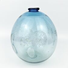 Clark Guettel Signed Controlled Ocean Blue Bubble Vase Art Glass Beautiful picture