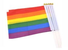 20 Rainbow LGBT Gay Pride Carnival Festival Hand Waving Flags M-2 picture