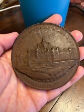 Antique Philadelphia Centennial Exhibition 1876 Wood Medallion Souvenir Memorial picture