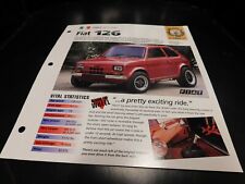 1972-1992 Fiat 126 Spec Sheet Brochure Photo Poster 73 74 75 76 91 90 89 88 87 picture