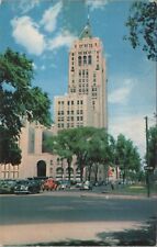 c1950s Fisher Building Detroit Michigan autos golden towers postcard B628 picture