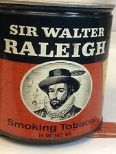 VINTAGE SIR WALTER RALEIGH SMOKING TOBACCO 14OZ CAN EMPTY NO LID PRE-OWNED USED picture