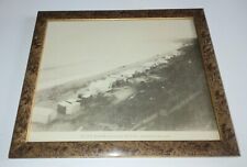  Santa Monica CA Vintage framed photo glass California history Beach with Tents picture