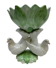 Large Vintage Royal Mayoiyla Italy Porcelain Dove Figurine Decorative Bowl 12