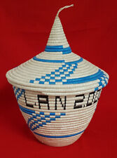 Hand Woven Basket. Tight Weave. L'an 2000 Bienvenue. Welcome Year 2000 12