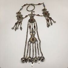 232 Grams Old Vintage Afghan Turkmen Tribal Gold-Gilded Pendant Necklace,TN93 picture