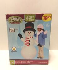 Gemmy Snowman Inflatable Lighted 4’ Feet  Airblown Yard Decor New Open Box picture