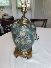 Wildwood Lamps Oriental Asian Damask Floral Pattern Vintage Ginger Jar Lamp picture