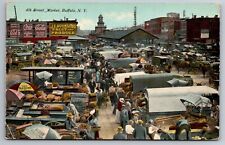 Buffalo New York Elk Street Market 1911 Coca Cola Schintzius Fruit Postcard N694 picture