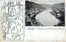 Obergrund und Tetschen Czech Republic Gruss aus scenic view antique pc Z42865 picture