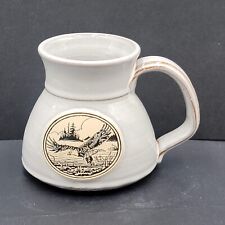 Eagle Coffee Mug Cup Gray Pottery Wide Bottom Non Slip 12 oz picture