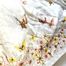 Vintage Quilted Ruffle Bedspread Full Size Butterfly Flower JCPenney Cottagecore picture