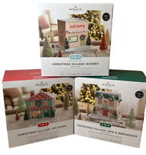 2022 Hallmark Channel Christmas Village Bakery Toy Store Bed &Breakfast Set Of 3 picture