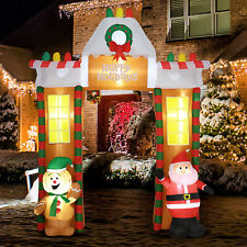 9ft Christmas Inflated Arch Santa Decoration for Entryway, LED Lights, picture