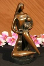 Bronze Mother and Baby Child Statue New Mom Baby Shower Gift Abstract Modern Art picture