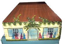 Adorable hand-painted wood trinket / jewelry box shaped like cottage / house￼ picture