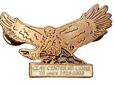 Lion's Inter. 75 Years 1928-2003 Clay Center KS Lions Lapel Pin picture