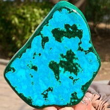 231G Natural Chrysocolla/Malachite transparent cluster rough mineral sample picture