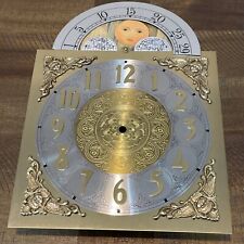 Vintage Grandfather Clock Brass Face Dial Ornate w/Cherubs Keininger picture