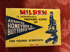 Milben 12 Microscope Slides Set No 705 -- Assorted Honeybee Butterfly Parts picture