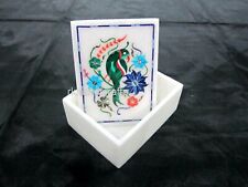 5 x 3.5 Inches Parrot Pattern Inlay Work Jewelry Box Rectangle Marble Anklet Box picture