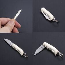 Mini Stainless-Steel Folding Pocket Knife Keychain Blade Outdoor Survival US picture
