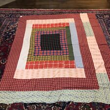 vintage 1950s Housetop assymetrical quilt top new 66”x78
