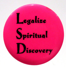 1960's LSD LEGALIZE SPIRITUAL DISCOVERY pinback Hippie drugs Timothy Leary f3 picture