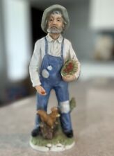 Vintage HOMCO Porcelain Figurine 1409 ~ Old Farmer w/Apple Basket & Squirrel picture