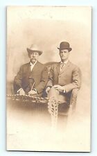1900's Men on Wicker Bench Boardwalk Atlantic City New Jersey RPPC Postcard D1 picture