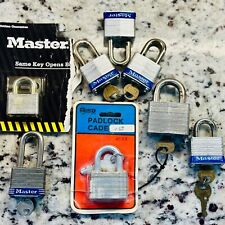 (8) Vintage Master Padlocks w Keys +(1) Guard w key No. 2, 3 & 5 picture