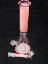 10” Cookies Pink Thick Glass Beaker Bong Water Pipe picture