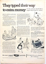 Vintage Print Ad Royal Typewriter Rugged Portable Original Illustrated 1956 picture