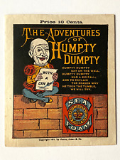 RARE 1877 TRADE CARD FOR SEA FOAM BAKING POWDER ADVENTURES OF HUMPTY DUMPTY picture
