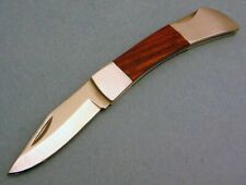 Small Wood Handle Lockback Folding Blade Pocket Knife 5 1/8