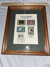 Teacher USPS Stamp Collection Framed Matted - PTA Public Higher Education NEA picture