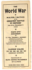 Vintage WORLD WAR I MAJOR TACTICS Battle History 1918 Maps & Discussion ILLINOIS picture