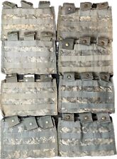 8 Pack Of US Army Surplus MOLLE II Triple STANAG/M4 Magazine Pouches, ACU Camo picture