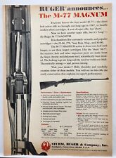 1970 Sturm Ruger M-77 Magnum Rifle Hunting Print Ad Man Cave Southport CT 70's picture